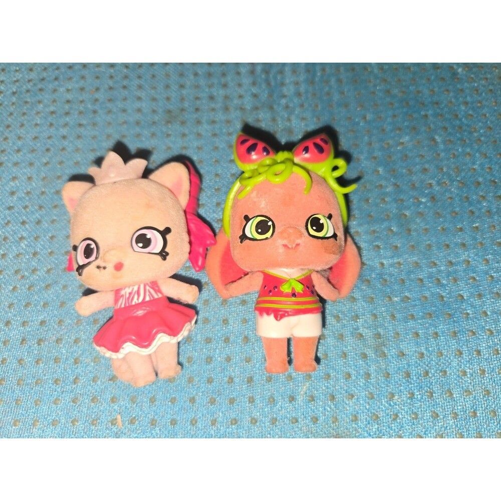 Shopkins Wild Style Lot Of 2 Flocked Big Eye Shopett 3” Toy Figures